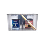 iDESIGN Wall Mounted Large Stackable Plastic Storage Bin, 8" x 15"x 12.5", Clear, 2/Pack (29170M2)