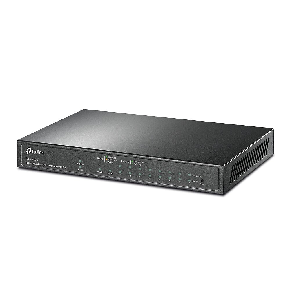 TP-Link 10-Port Gigabit Easy Smart Switch PoE, 1 Gbps, Black (TL-SG1210MPE)