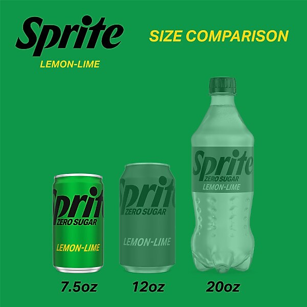 Sprite Mini Can Zero Sugar Lemon Lime Soda, 7.5 oz., 24 Cans/Carton (00049000061024)