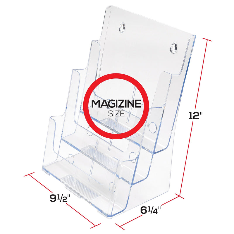 Staples® Literature Holder for Magazines, 8.25" x 11.7", Clear Plastic (77301)
