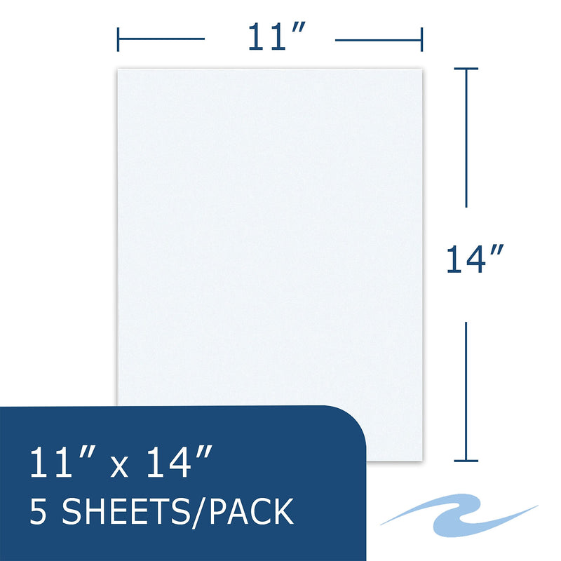 Roaring Spring Paper Products White Posterboard, 11" x 14", 5 Sheets/Pack, 24 Packs/Case (48003CS)