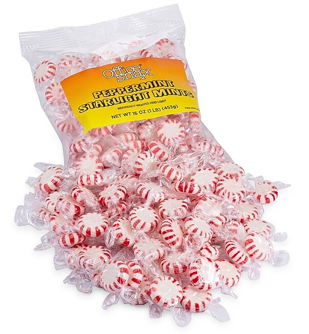 Starlight Peppermints Hard Candy, Starlight Peppermint, Individually Wrapped, 1lb Bag