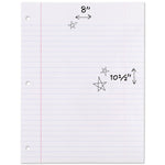 Mead Wide Ruled Filler Paper, 8" x 10.5", 3-Hole Punched, 200 Sheets/Pack (15200)
