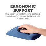 Fellowes PlushTouch Foam Non-Skid Mouse Pad/Wrist Rest Combo, Blue (9287301)