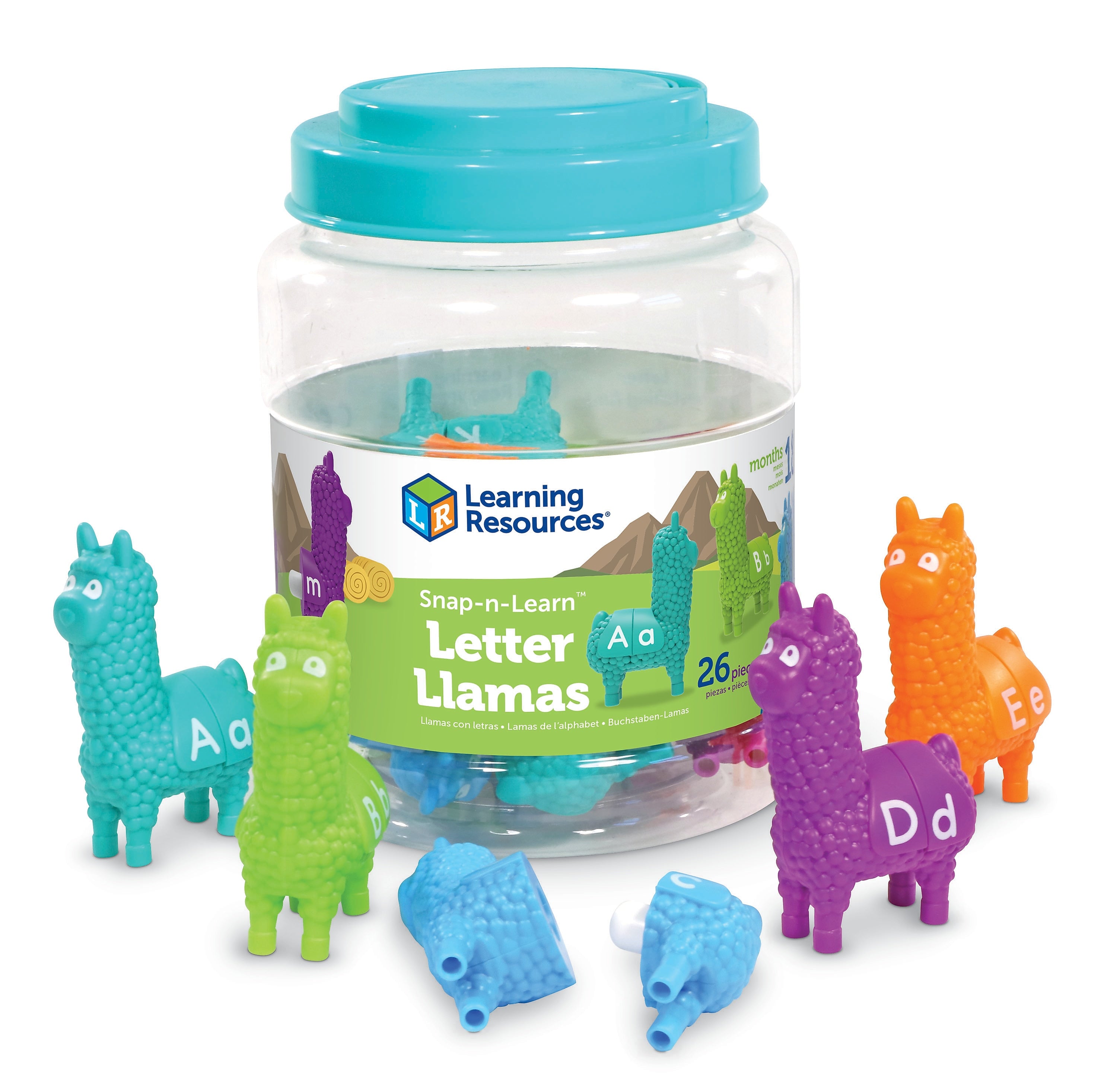 Learning Resources Snap-n-Learn Letter Llamas, Assorted Colors (LER6713)