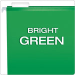 Pendaflex Reinforced Hanging File Folders, 1/5 Tab, Letter Size, Bright Green, 25/Box (PFX 4152 1/5 BGR)