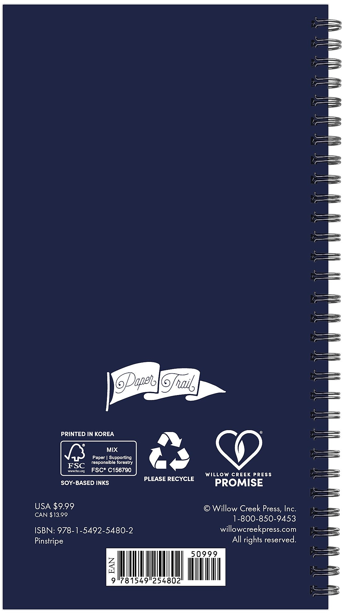 2025-2026 Willow Creek Pinstripe 3.5" x 6.5" Academic Year Weekly & Monthly Planner, Multicolored (54802)