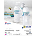 Avery Waterproof Laser/ Inkjet Wraparound Labels, 1.25" x 9.75", White, 40 Labels/Pack (22845)