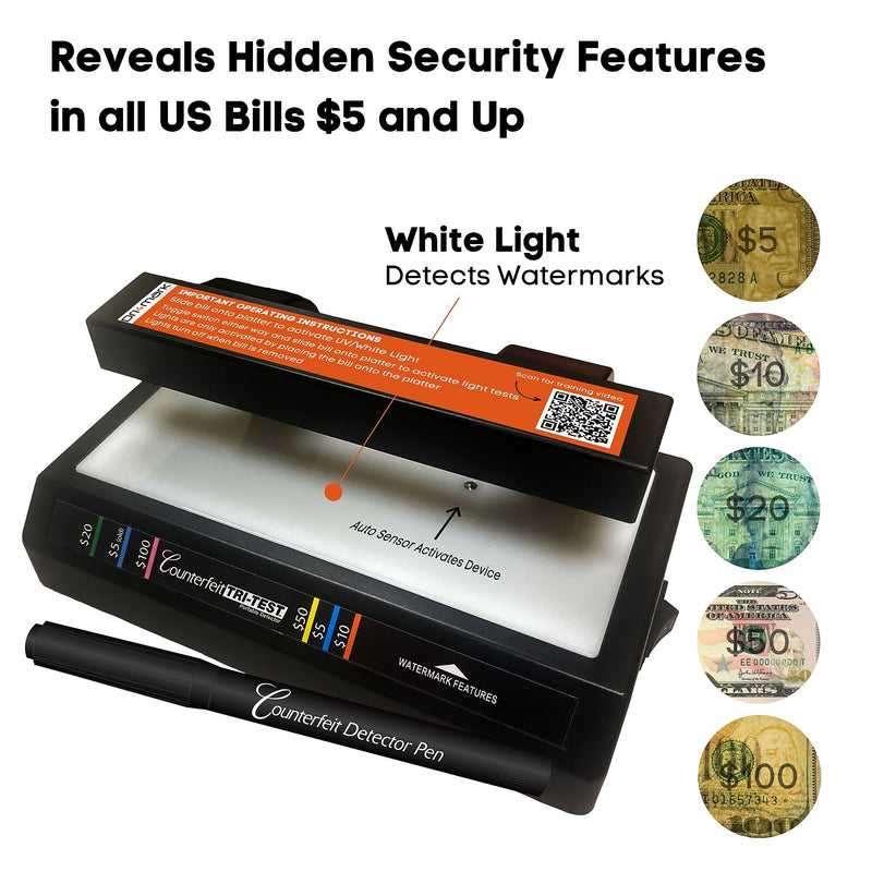 Dri Mark Tri-Test Counterfeit Detection Machine, Black (351TRI)