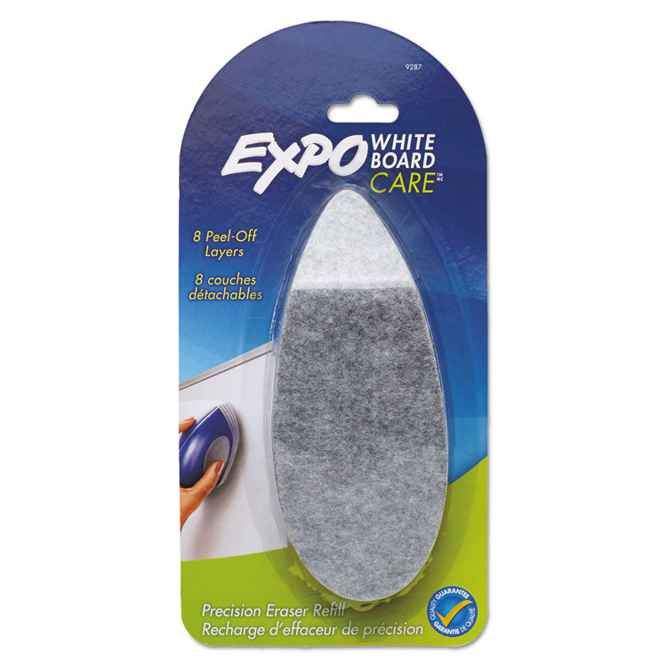 White Board Care Dry Erase Precision Eraser Refill, Eight Peel-Off Layers, 2.25" X 6"