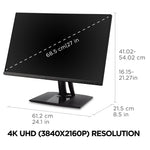 ViewSonic 27" 4K Ultra HD 60Hz LED Monitor, Black (VP275-4K)