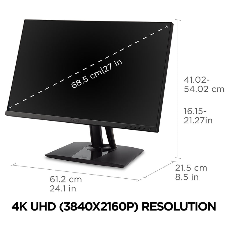 ViewSonic 27" 4K Ultra HD 60Hz LED Monitor, Black (VP275-4K)