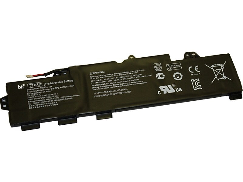 Battery Technology Li-Ion Replacement Battery for HP Laptops, 4848mAh (TT03XL-BTI)
