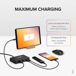 Plugable 7-in-1 Charging Hub with Data Transfer for USB-C or USB 3.0 Laptops