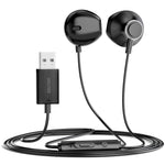 Delton 10E Stereo USB In-Ear Computer Headset with Microphone, Black (DWH10E)