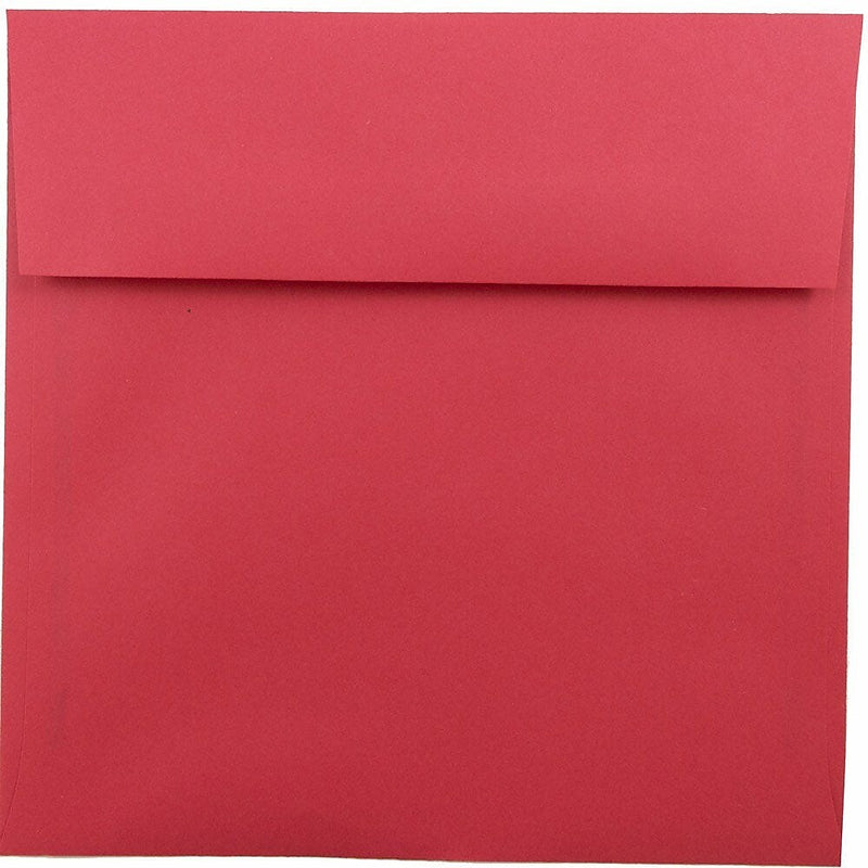 JAM Paper Invitation Envelope 8 1/2" x 8 1/2", Red, 100/Pack (2794374d)