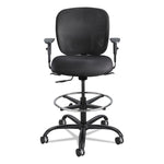 Vue Heavy-Duty Extended-Height Stool, Supports Up To 350 Lb, 23" To 32.5" Seat Height, Black Fabric