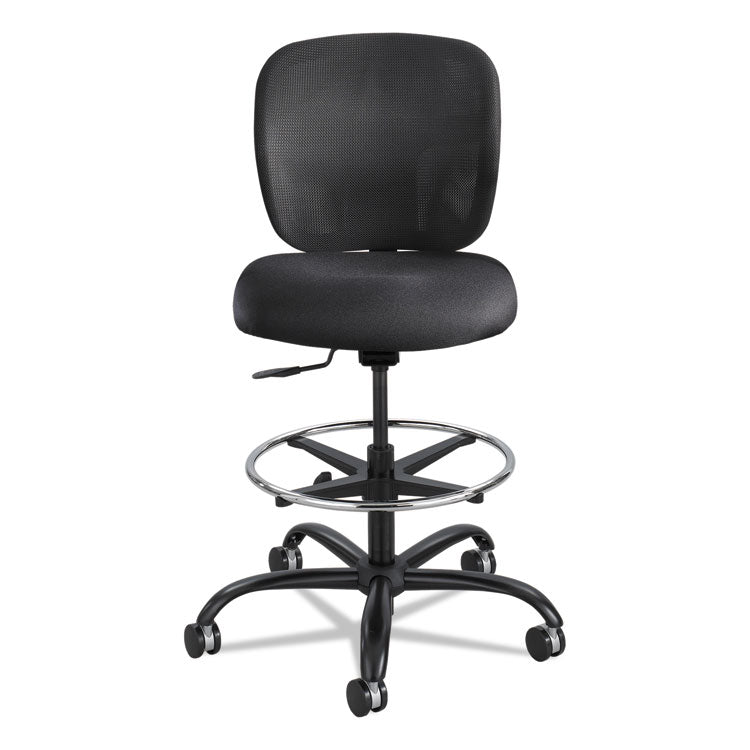 Vue Heavy-Duty Extended-Height Stool, Supports Up To 350 Lb, 23" To 32.5" Seat Height, Black Fabric