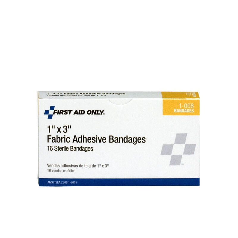 First Aid Only 1" x 3" Fabric Adhesive Bandages, 16/Box (1-008)