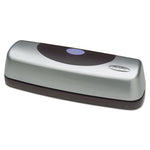 15-Sheet Electric/battery Portable Desktop Punch, Three-Holes, 9/32" Holes, Silver/black