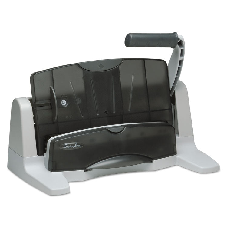 40-Sheet Lighttouch Heavy-Duty Two- To Seven-Hole Punch, 9/32" Holes, Black/gray