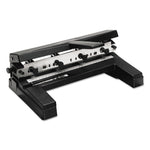 40-Sheet Heavy-Duty Two- To Four-Hole Adjustable Heavy-Duty Paper Punch, 9/32" Holes, Black