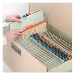 Recycled Pressboard Classification Folders, 3" Expansion, 3 Dividers, 8 Fasteners, Legal Size, Gray-Green, 10/Box