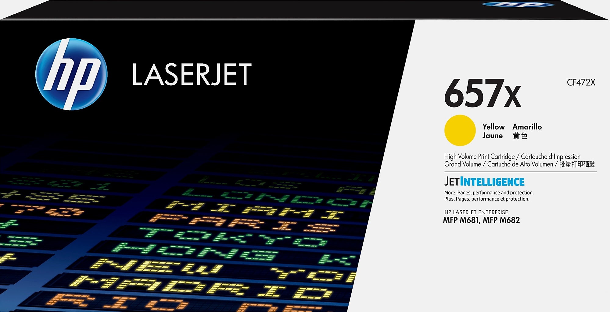 HP 657X Yellow High Yield Toner Cartridge, Prints Up to 23,000 Pages (CF472X)