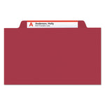 Top Tab Classification Folders, Four SafeSHIELD Fasteners, 2" Expansion, 1 Divider, Letter Size, Red Exterior, 10/Box