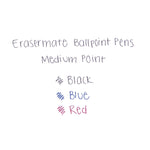 Eraser Mate Ballpoint Pen, Stick, Medium 1 Mm, Red Ink, Red Barrel, Dozen