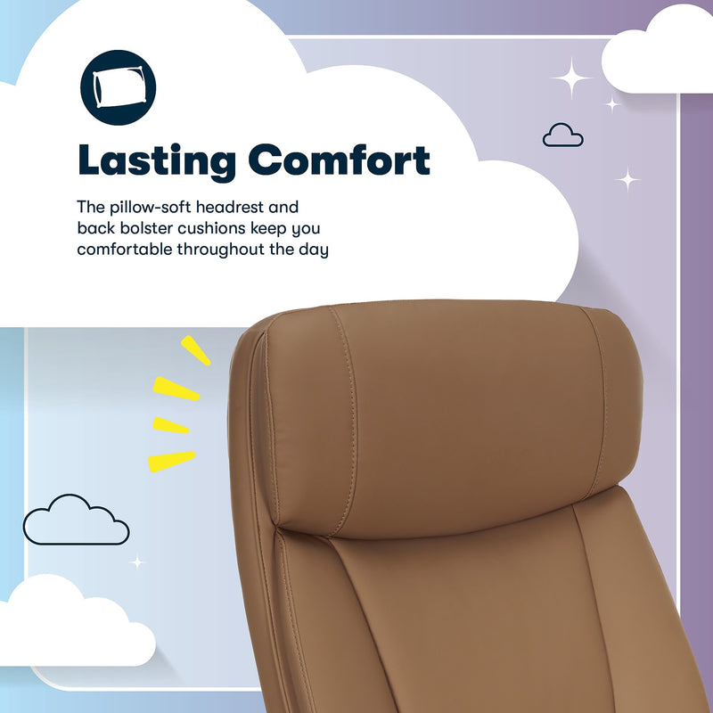 Serta Torrington Ergonomic Polyurethane Big & Tall Chair, 400 lb. Capacity, Light Tan (52399-TAN)