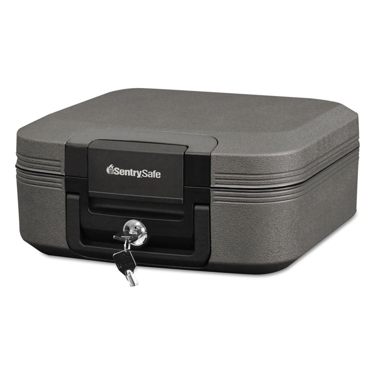 Waterproof Fire-Resistant Chest, 0.28 Cu Ft, 15.4w X 14.3d X 6.6h, Charcoal Gray