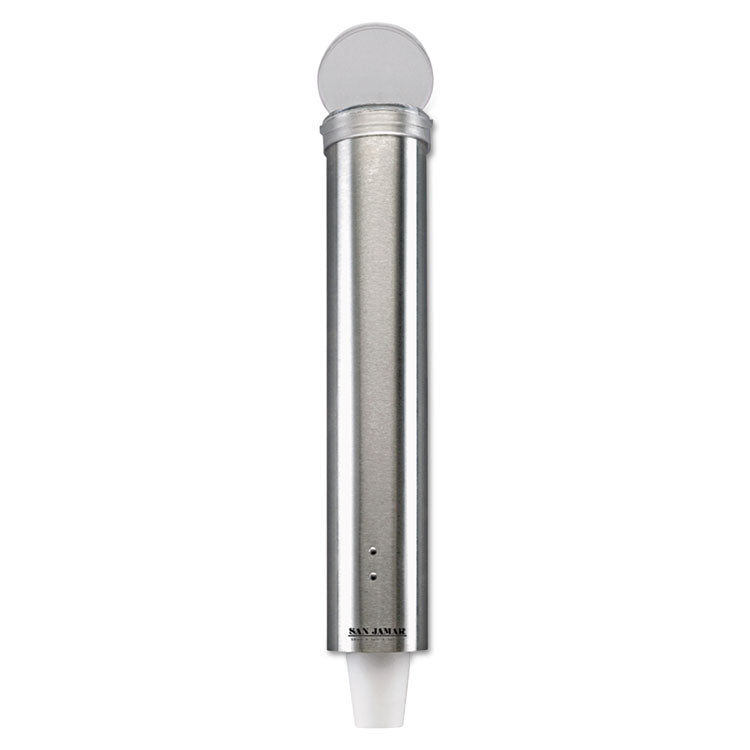 Small Pull-Type Water Cup Dispenser, For 5 Oz Cups, Stainless Steel
