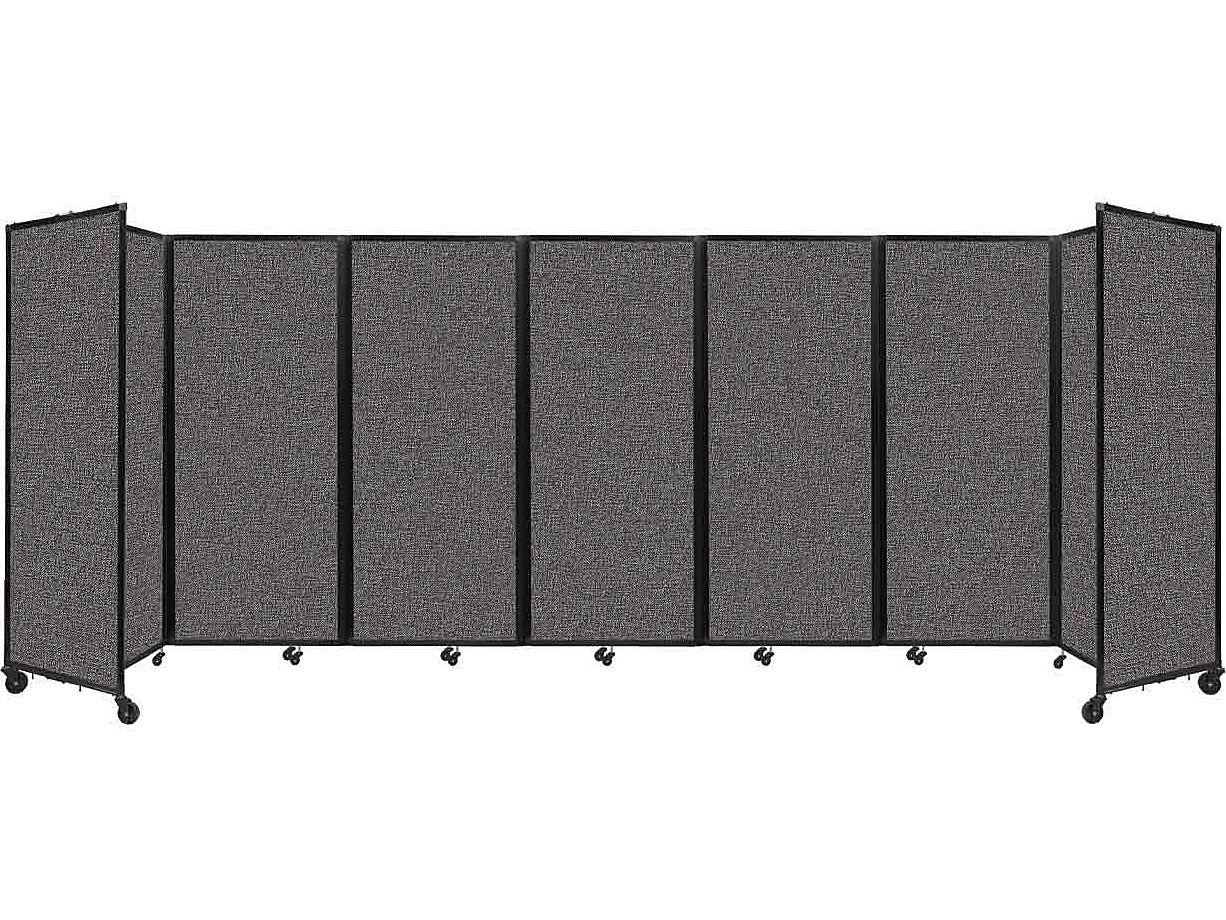 Versare The Room Divider 360 Freestanding Folding Portable Partition, 82"H x 234"W, Charcoal Gray Fabric (1182707)