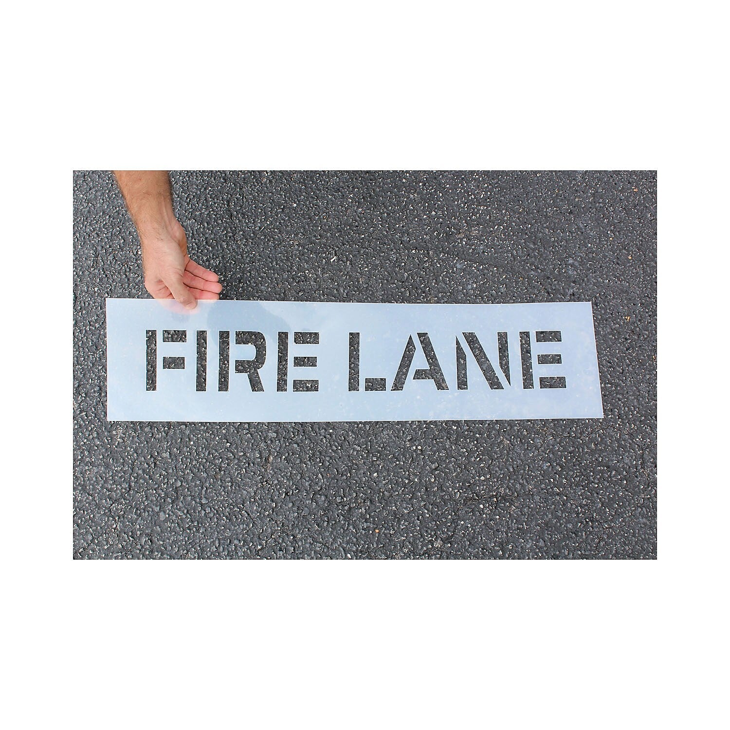 Accuform Parking Lot Stencil, FIRE LANE, 12" Letters, Plastic (FMS212)