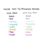 Twin-Tip Permanent Marker, Extra-Fine/fine Bullet Tips, Black, Dozen