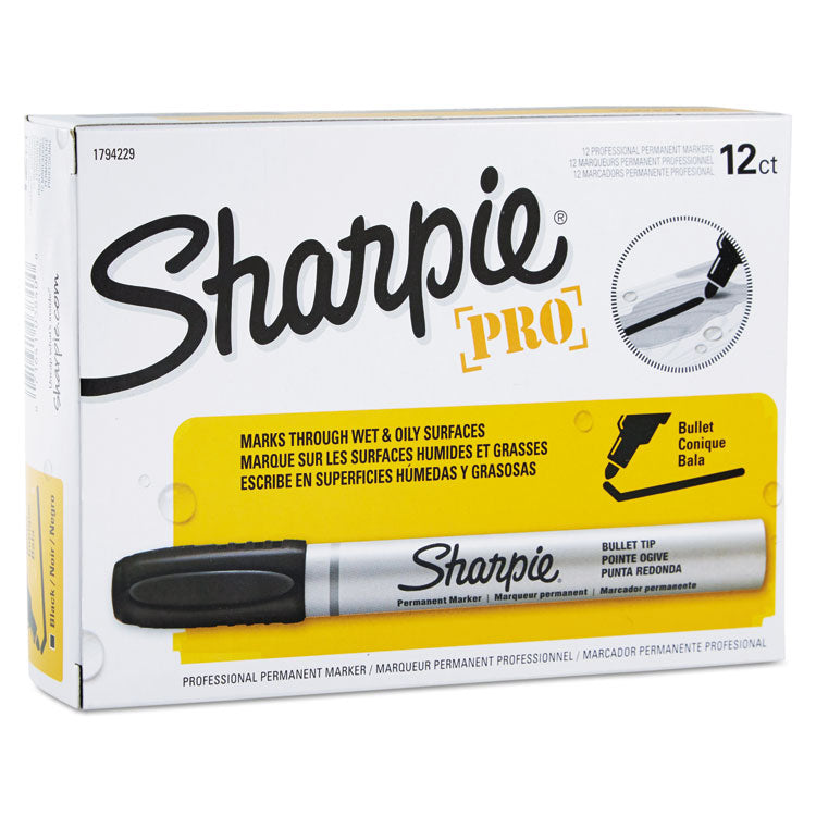 Durable Metal Barrel Permanent Marker, Medium Bullet Tip, Black