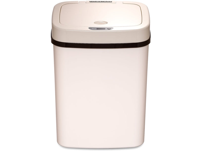 Nine Stars Plastic Sensor Trash Can, 3.2-Gallon, White (DZT-12-5WH)