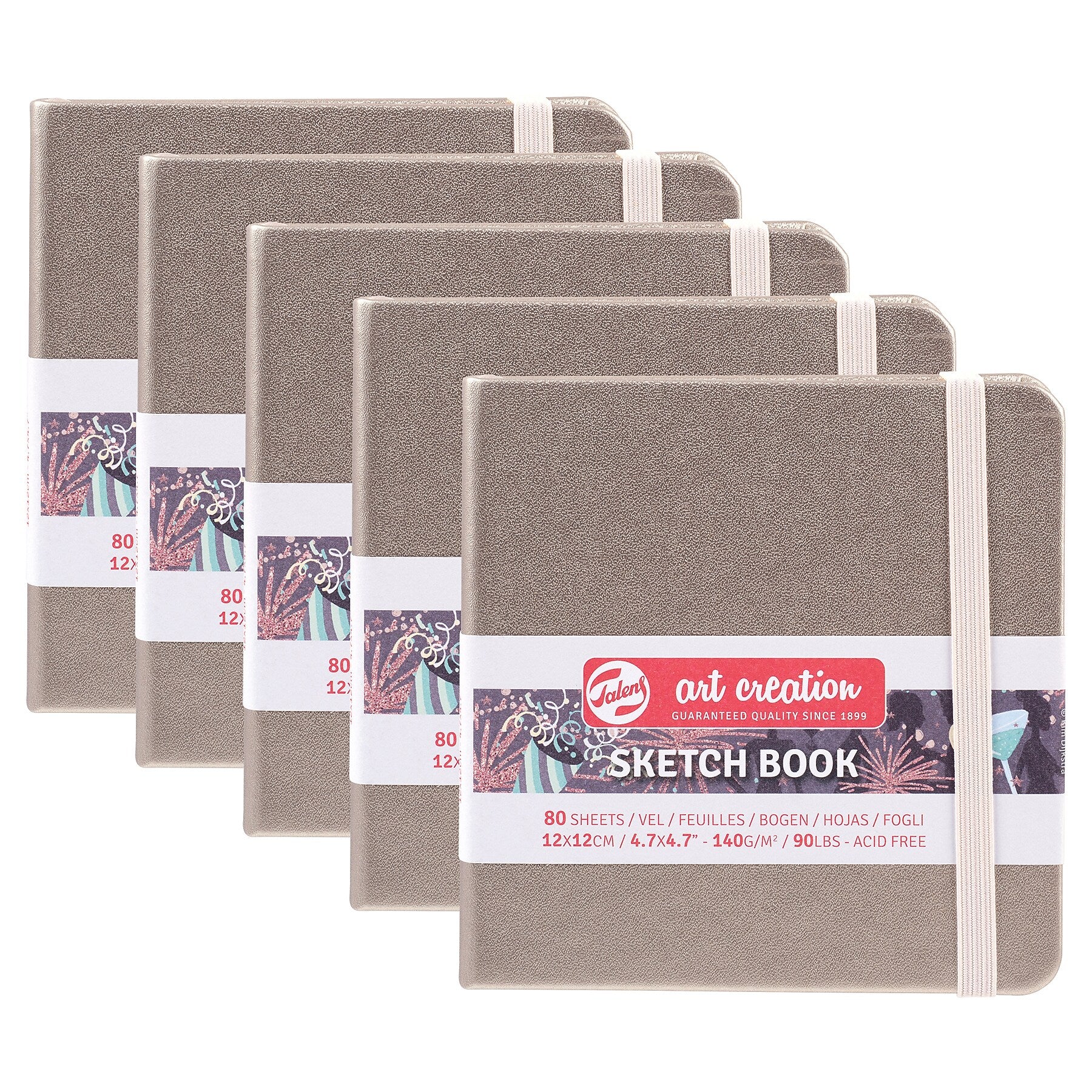 Talens Art Creation 4.7" x 4.7" Sketch Book, 80 Sheets/Book, 5/Bundle (TLN9314244M-5)