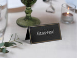 Better Office 2" x 3.5" Matte Black/Gold Table Tent Place Card, 100/Pack (64647-100PK)