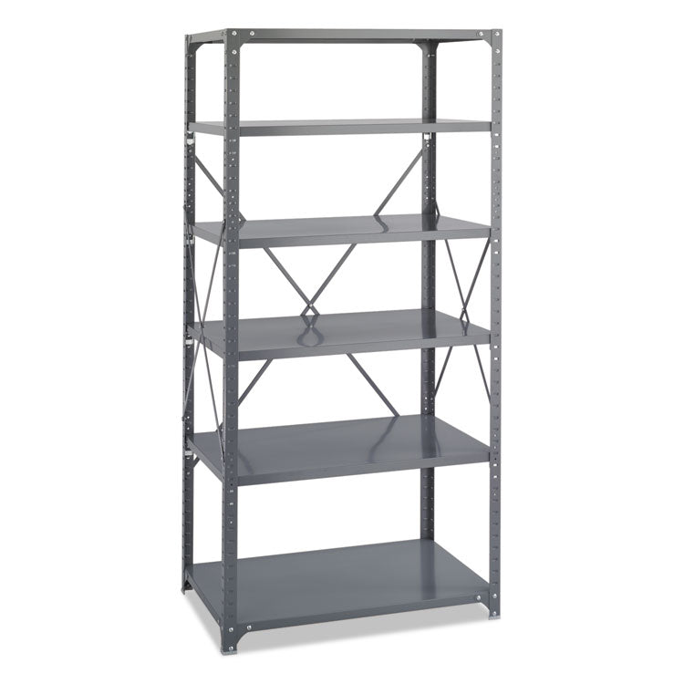Commercial Steel Shelving Unit, Six-Shelf, 36w X 24d X 75h, Dark Gray