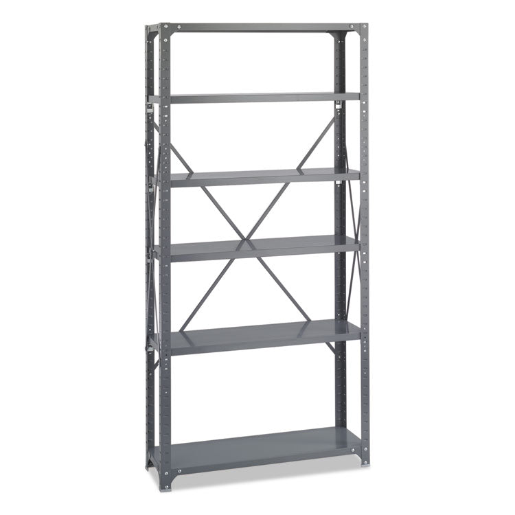 Commercial Steel Shelving Unit, Six-Shelf, 36w X 12d X 75h, Dark Gray