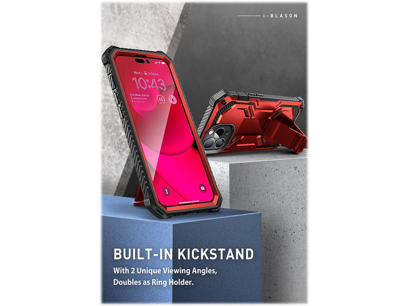 i-Blason ArmorBox Metallic Red Rugged Case for iPhone 14 Pro (iPhone2022Pro-6.1-Armorbox-SP-Ruddy)