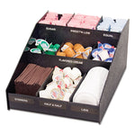 Horizontal Condiment Organizer, 9 Compartments, 12 x 16 x 7.5, Black