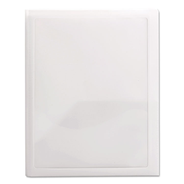 Frame View Poly Two-Pocket Folder, 100-Sheet Capacity, 11 X 8.5, Clear/oyster, 5/pack