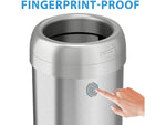 HLS Commercial Stainless Steel Trash Can with Open Lid, 16-Gallon, Silver (HLS16STR)