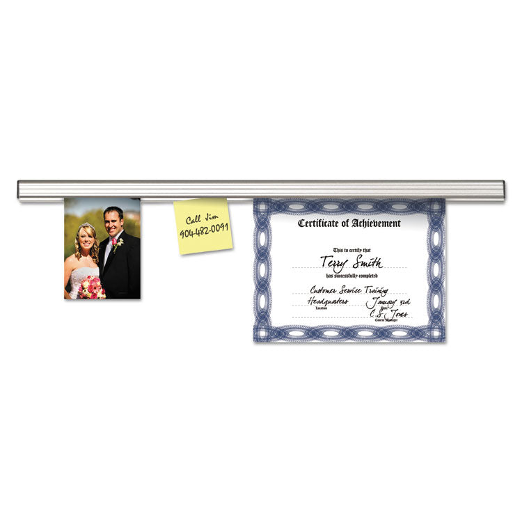 Grip-A-Strip Display Rails, 1.5" x 24", Satin Aluminum