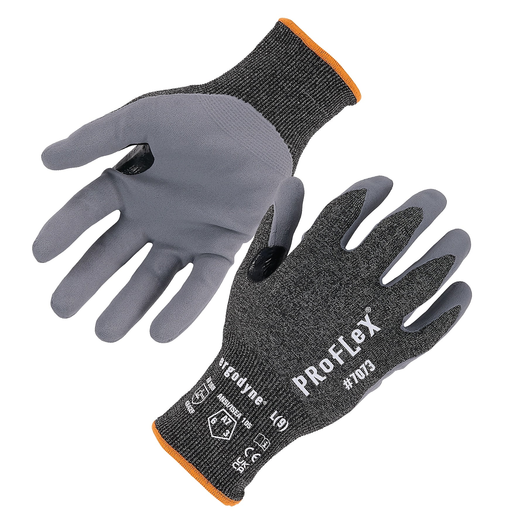 ProFlex 7073 Cut-Resistant Nitrile Coated Gloves, Small, 21 Gauge, A7 Cut Level, Gray, Pair (10502)