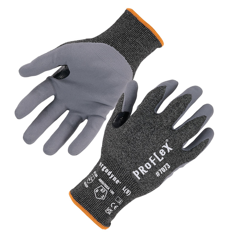 ProFlex 7073 Cut-Resistant Nitrile Coated Gloves, Small, 21 Gauge, A7 Cut Level, Gray, Pair (10502)