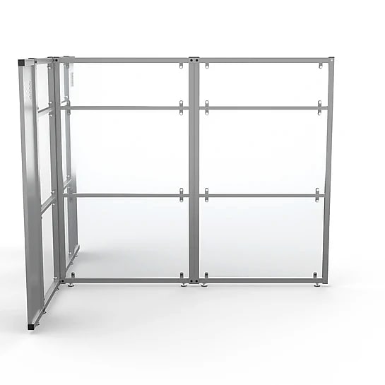 VersaDesk WorkNest 66"H x 79.5"W T-Shaped Cubicle Panel Workstation, Silver (WNCT-7296-S)